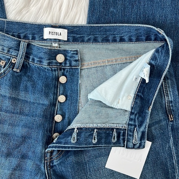 Pistola Charlie High Rise Classic Straight Ankle in Aurora Distressed - Picture 12 of 13